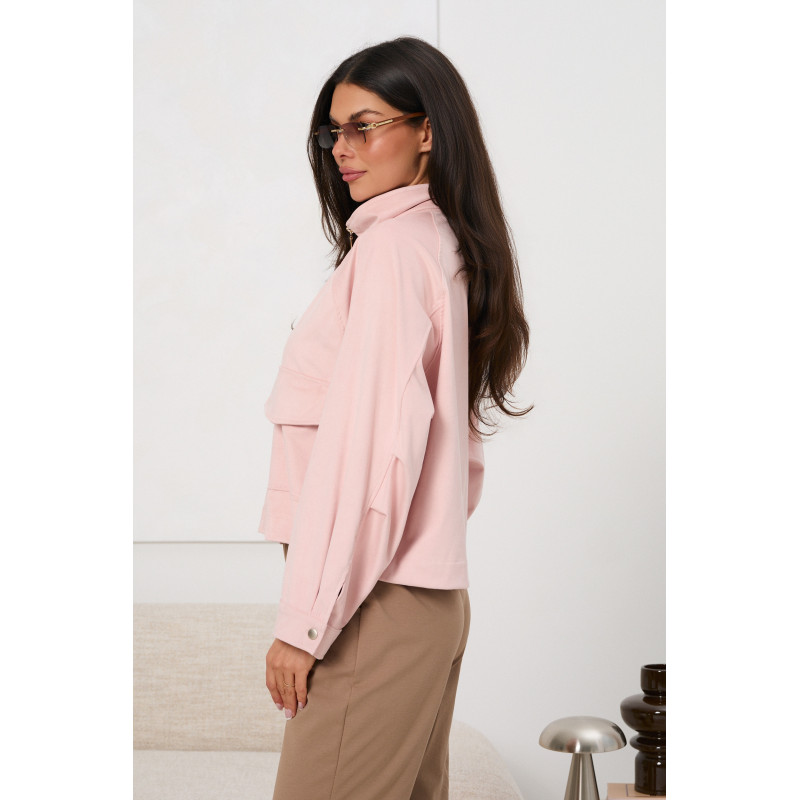 Zamszowa kurtka oversize z kieszeniami — zdjęcie 4