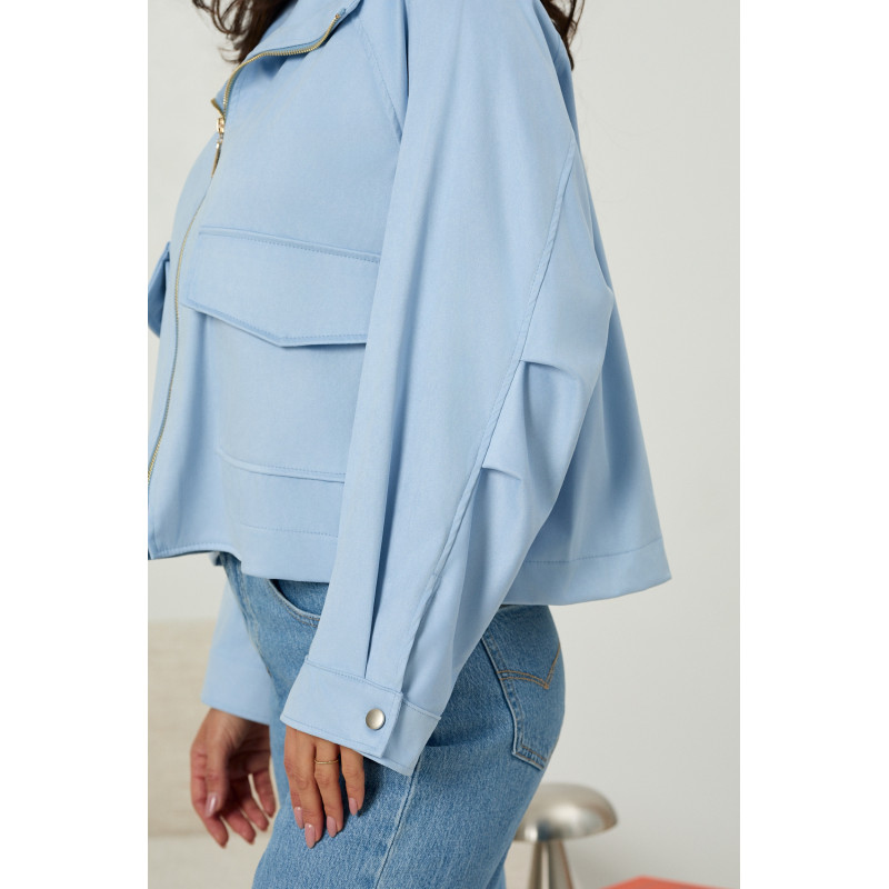 Zamszowa kurtka oversize z kieszeniami — zdjęcie 21